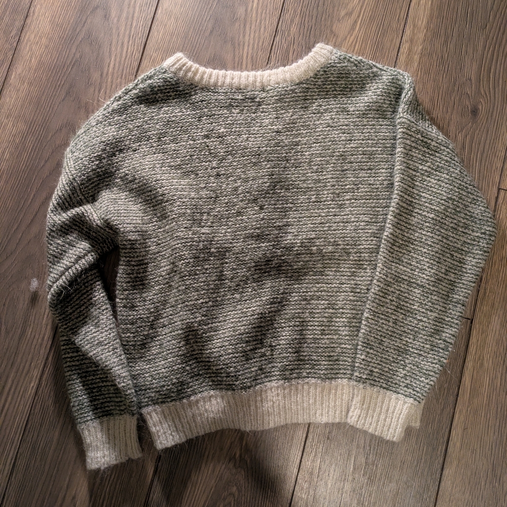 Blu Pepper Cream and Gray Knit Cardigan - Picture 5 of 5